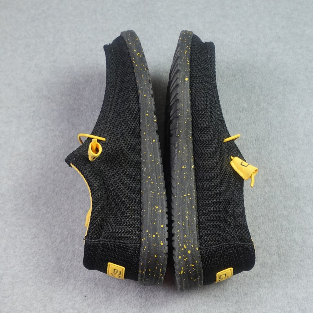 Hey Dude Shoes Mens Size 9 Black Yellow Casual Wally Sox Loafer Lightweight - Picture 5 of 10